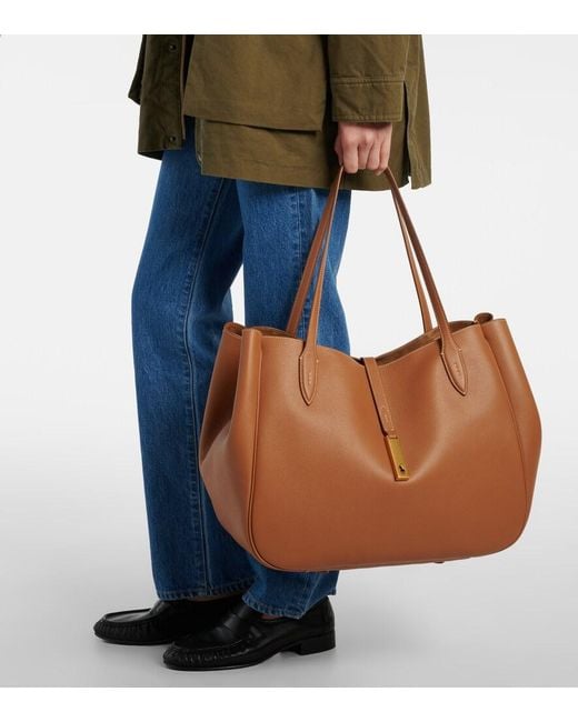Polo Ralph Lauren Brown Polo Id Large Leather Tote Bag