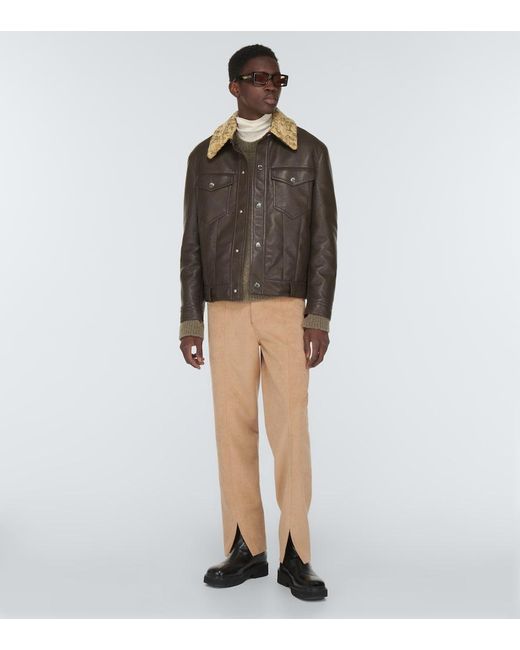 Nanushka Green Boyce Regenerated Leather Jacket for men
