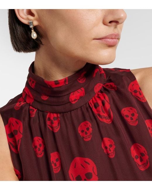 McQueen Metallic Skull Embellished Drop Earrings