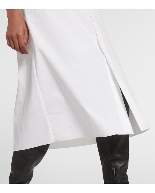 MM6 by Maison Margiela White Cotton Poplin Midi Dress