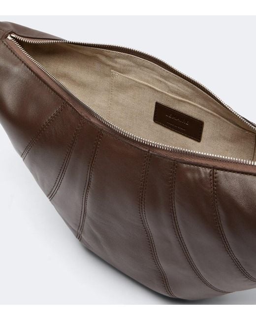 Lemaire Brown Croissant Medium Leather Shoulder Bag