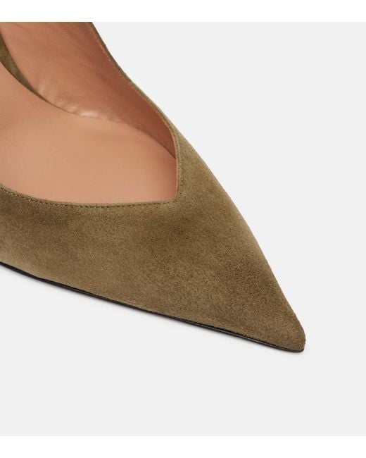 The Attico Brown Cheope 105 Suede Slingback Pumps