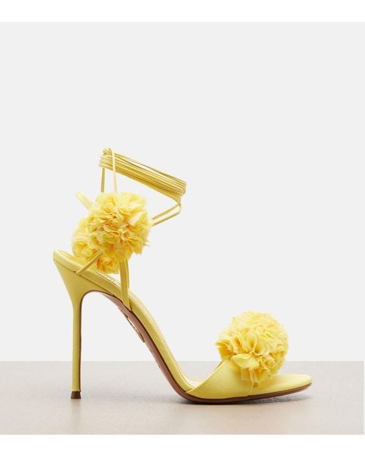 Aquazzura Metallic Cherry Kiss Applique Sandals
