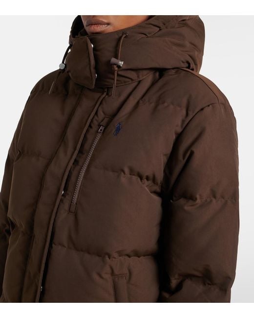 Polo Ralph Lauren Brown Logo Quilted Down Jacket
