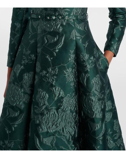 Robe Midi Capucine En Jacquard A Fleurs Emilia Wickstead en coloris Green
