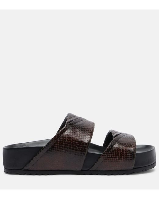 Dries Van Noten Black Leather Platform Sandals
