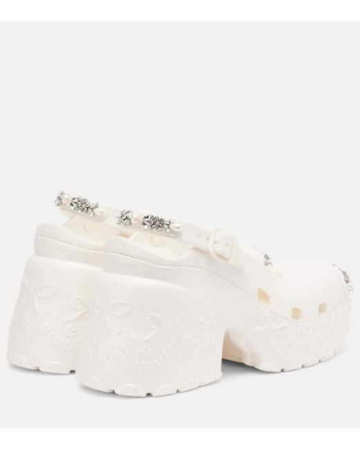 Simone Rocha X Crocs Embellished Platform Pumps in White | Lyst