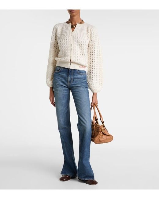 Chloé Natural Cardigan Aus Wolle Und Kaschmir