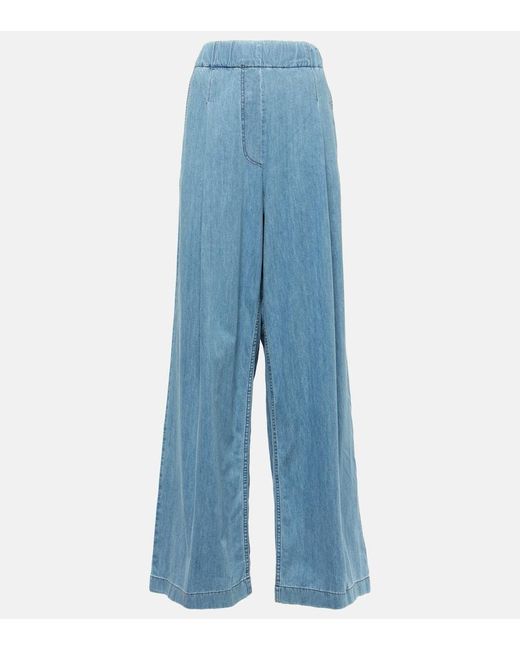 Pantalones anchos de algodon Dries Van Noten de color Blue