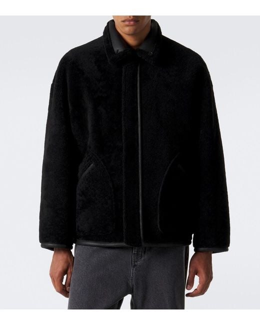 Auralee Black Reversible Shearling Jacket for men