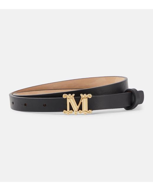 Max Mara Black Monogram Leather Belt