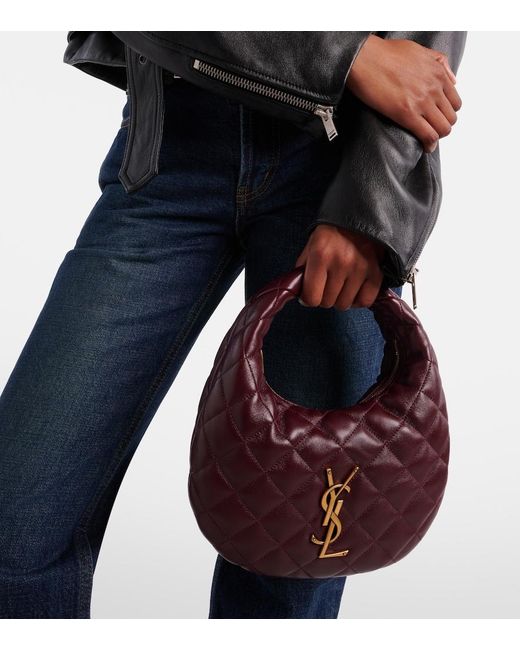 Saint Laurent Purple Icarino Baby Quilted Leather Top-Handle Bag