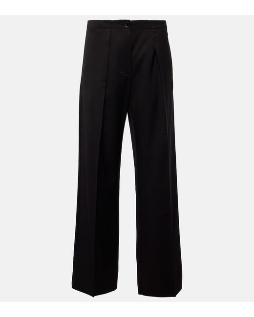 Acne Black Mid-Rise Wide-Leg Pants