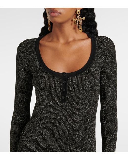 Chloé Black Lame Top