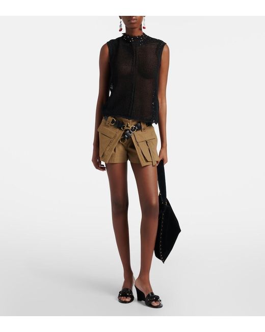 Isabel Marant Black Anee Embellished Leather Wedge Mules