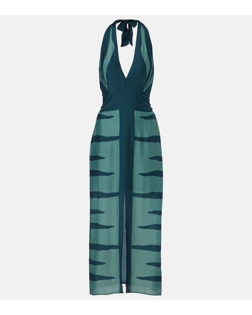ViX Green Ina Printed Midi Dress