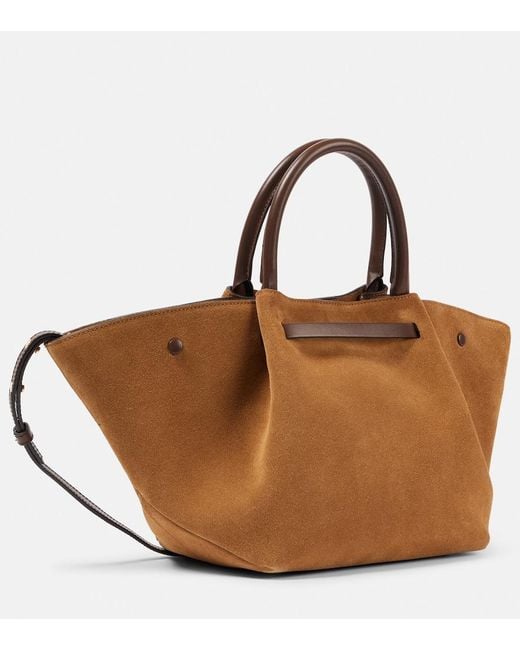 DeMellier London Brown New York Midi Suede Tote Bag