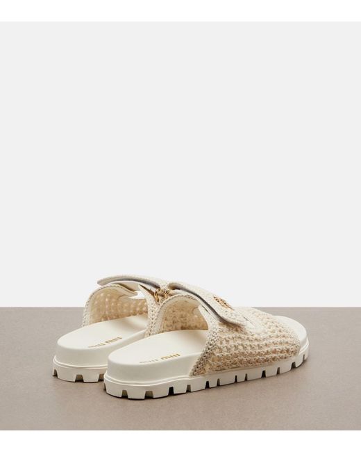 Miu Miu Natural Crochet Sandals