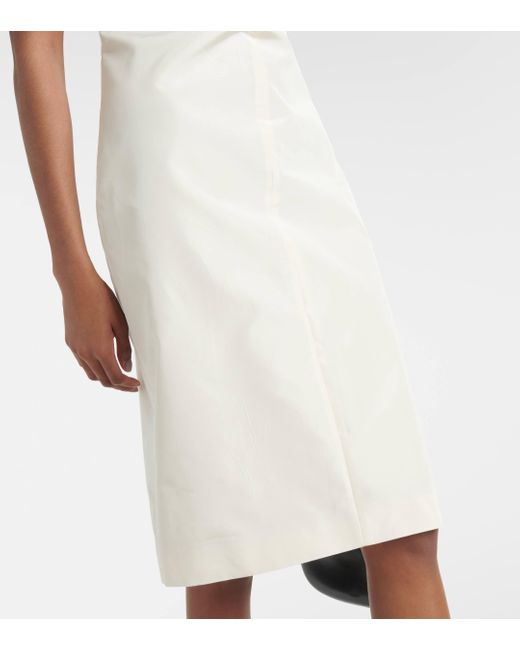 Prada Natural Half-zip Silk-blend Midi Dress