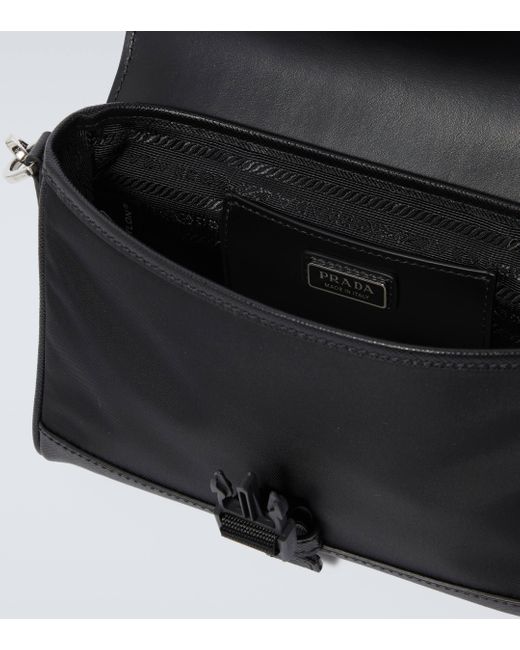 Prada Black Re-nylon Leather-trimmed Crossbody Bag for men