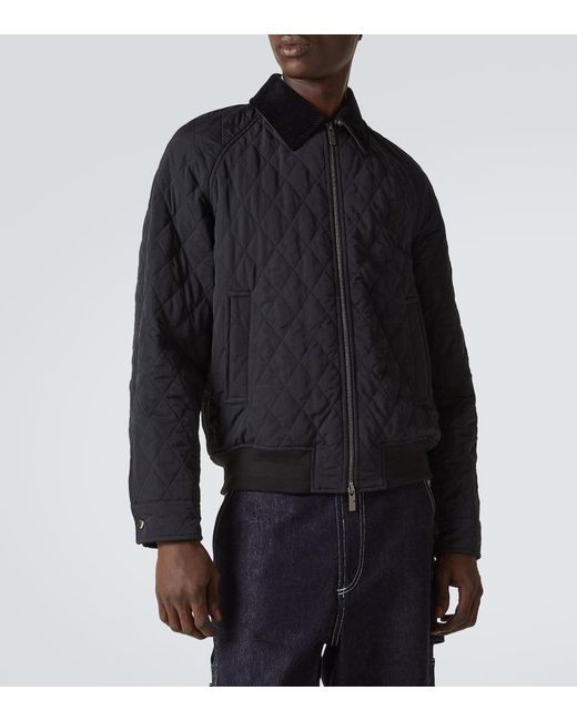 Giacca Blouson Trapuntata di Burberry in Blue da Uomo