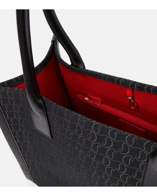 Christian Louboutin Black Tote By My Side E/W Large aus Canvas