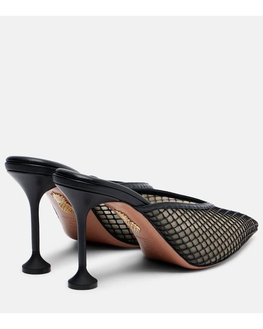 Mules Bisous 85 di Aquazzura in Black