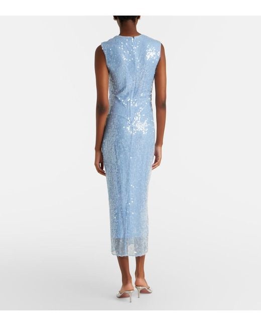 Veronica Beard Blue Kimberly Sequined Midi Dress