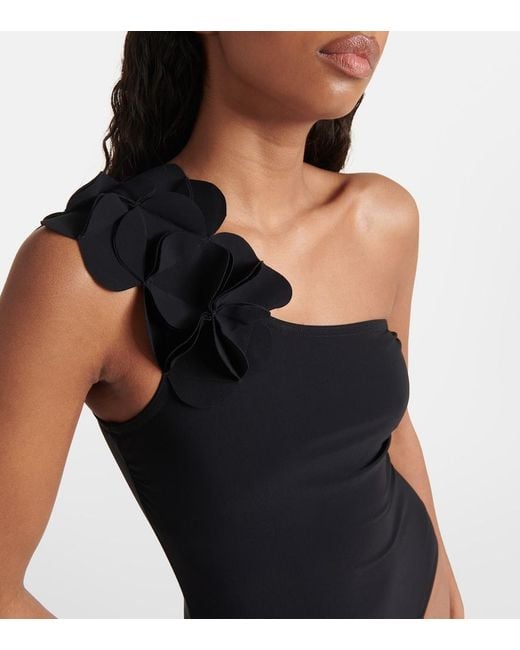 Karla Colletto Black Tess One-Shoulder Swimsuit