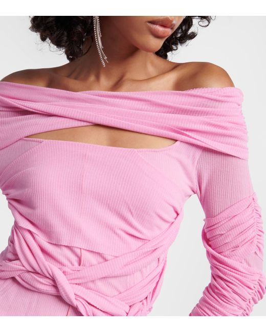 Acne Pink Draped Top