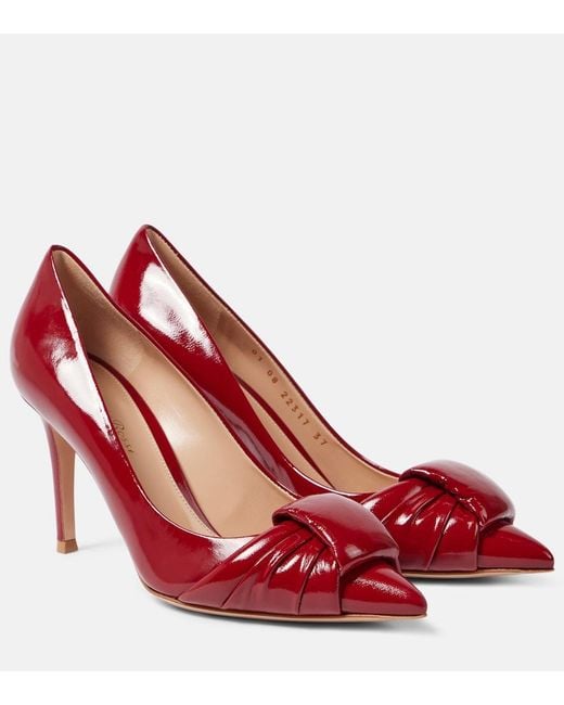 Gianvito Rossi Red 85 Patent Leather Pumps