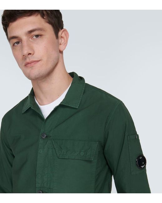 Camicia Ottoman in cotone di C P Company in Green da Uomo