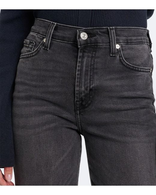 7 For All Mankind Gray Modern Dojo Flared Jeans