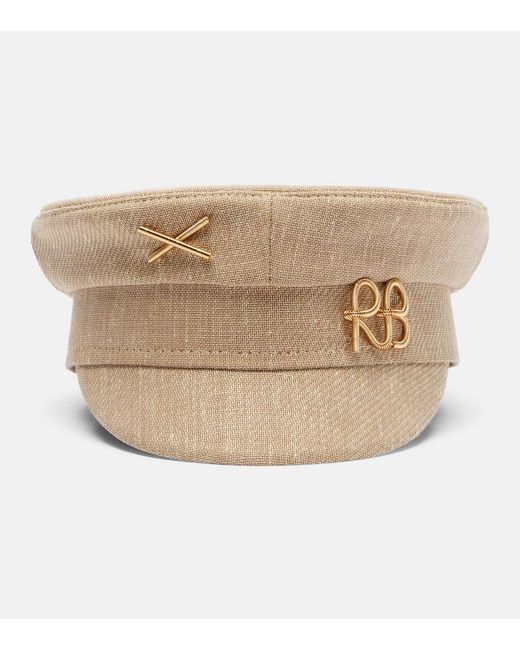 Ruslan Baginskiy Natural Monogram Newsboy Cap