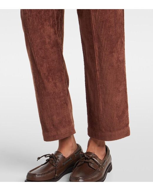 Brunello Cucinelli Brown Cotton Corduroy Wide-Leg Pants