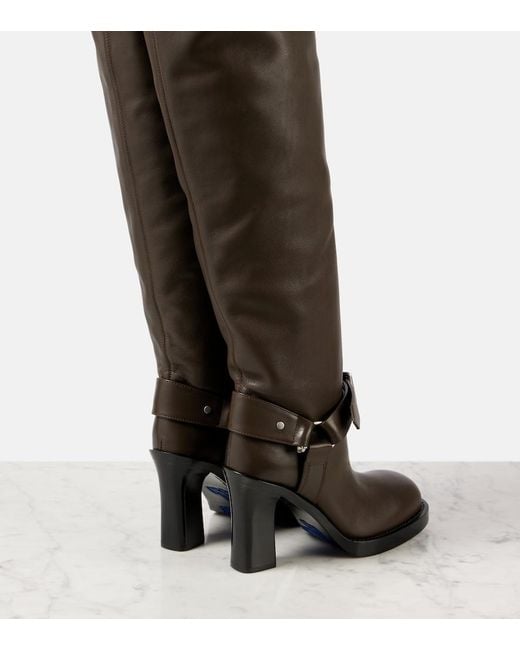 Burberry Brown Leather Over-The-Knee Boots