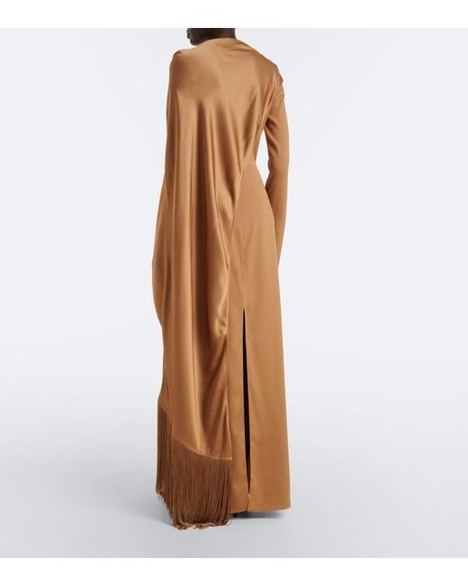 Taller Marmo Natural Mounia Caped Crepe Cady Gown