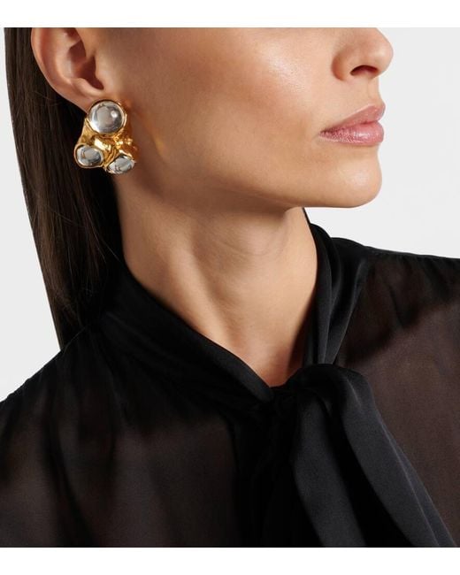 Orecchini A Clip Bubble di Saint Laurent in Metallic