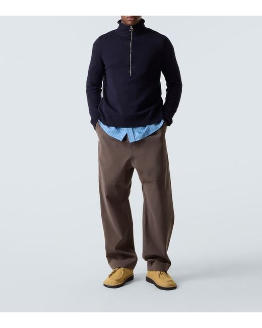 Plan C Blue Wool Turtleneck Sweater for men
