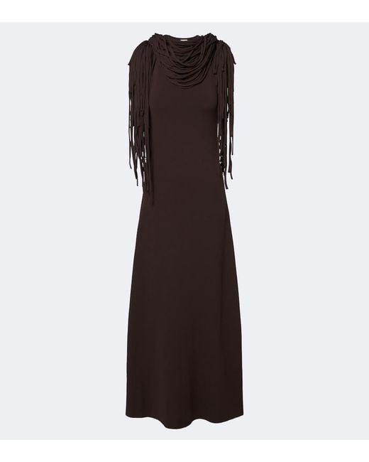 Altuzarra Brown Fringed Jersey Maxi Dress