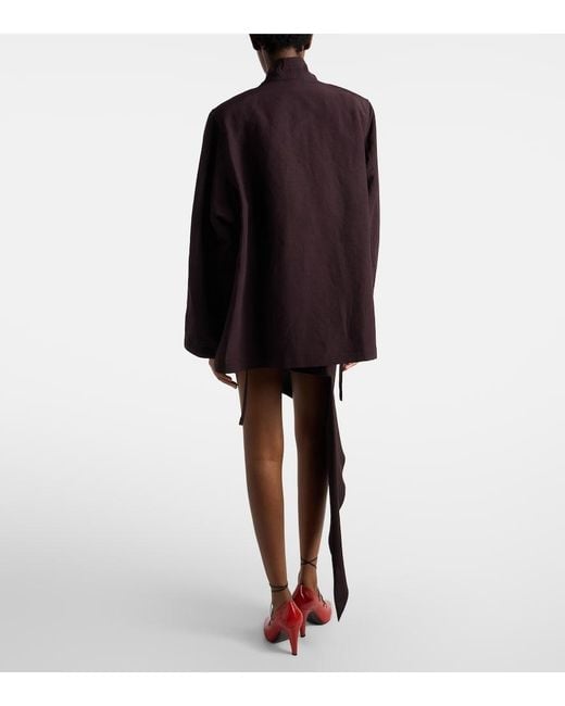 Alaïa Black Asymmetric Poplin Miniskirt