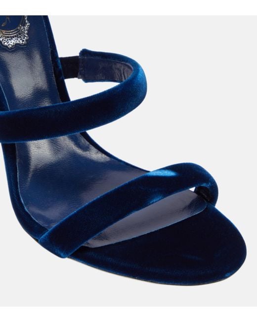 Sandales Cleo 105 en velours Rene Caovilla en coloris Blue