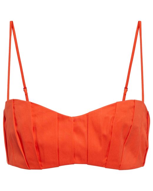 Sir. The Label Anja Cotton-blend Bralette in Red