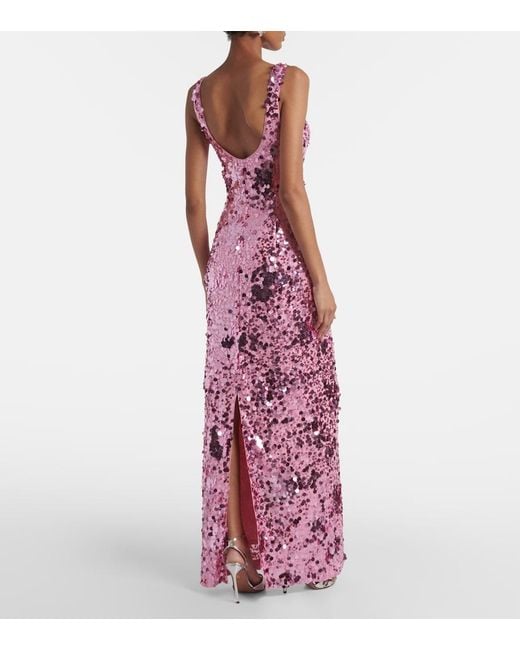 Jonathan Simkhai Purple Bex Sequined Gown