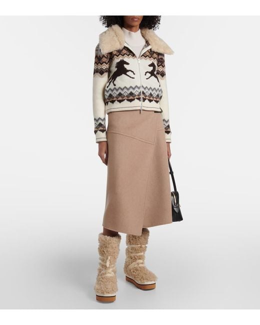 Stella McCartney Natural Schneestiefel Elyse Aus Faux Fur