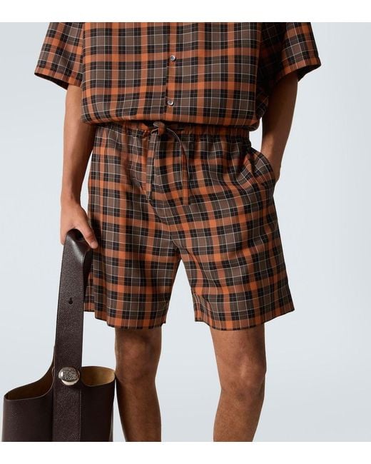 Loewe Brown Checked Bermuda Shorts for men