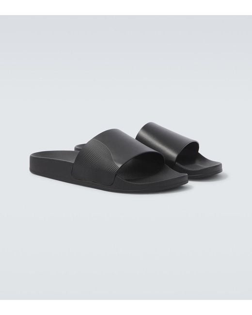 Frescobol Carioca Black Humberto Leather Slides for men