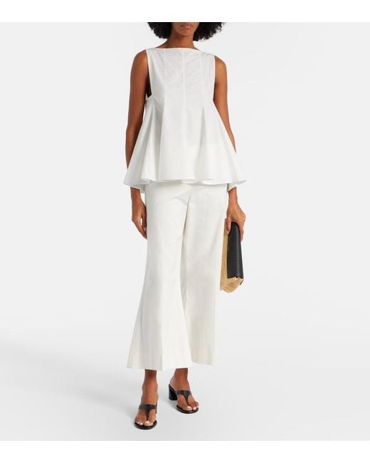 Khaite White Marita Cotton Top