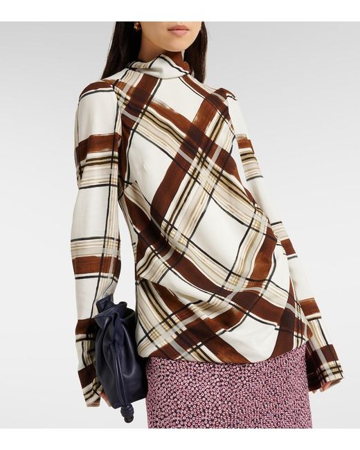 Dries Van Noten Brown Checked Top