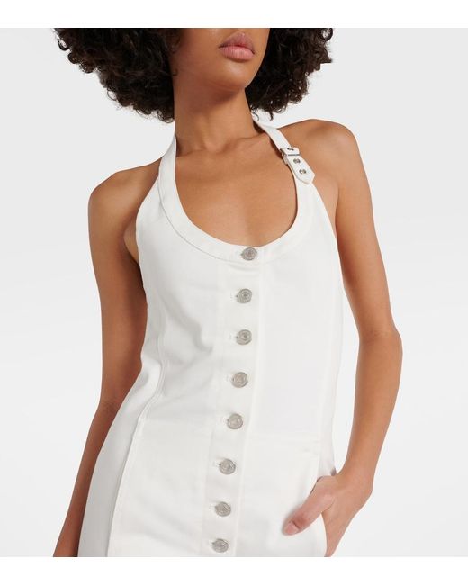 Courreges White Multiflex Denim Midi Dress